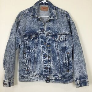 Vintage 80s Levi's Denim Jean Jacket Acid Wash Red Label Men’s Small